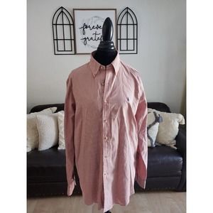 Ralph Lauren Men's Orange & Blue Long Sleeve Shirt Size L Classic